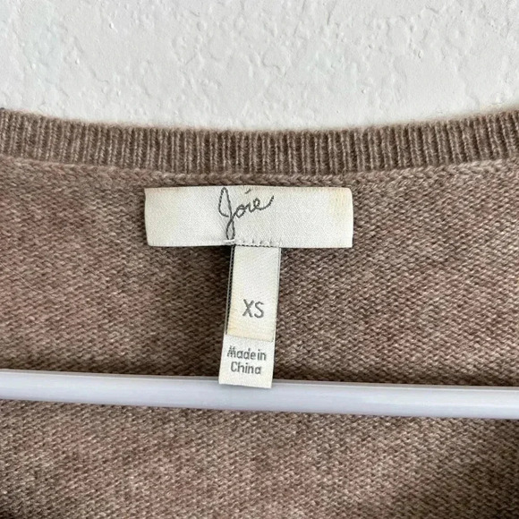 Joie Wool Cashmere Tunic Sweater Womens Medium Brown Long Sleeve Asymmetrical - Picture 4 of 7